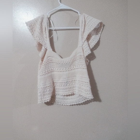 Sincerely Jules White Cropped Ruffled Blouse - Picture 4 of 4